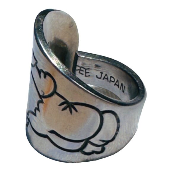Winnie The Pooh Stainless Steel Spoon Ring Size 6.5 Vintage Tomee Tippee Japan - Picture 3 of 13